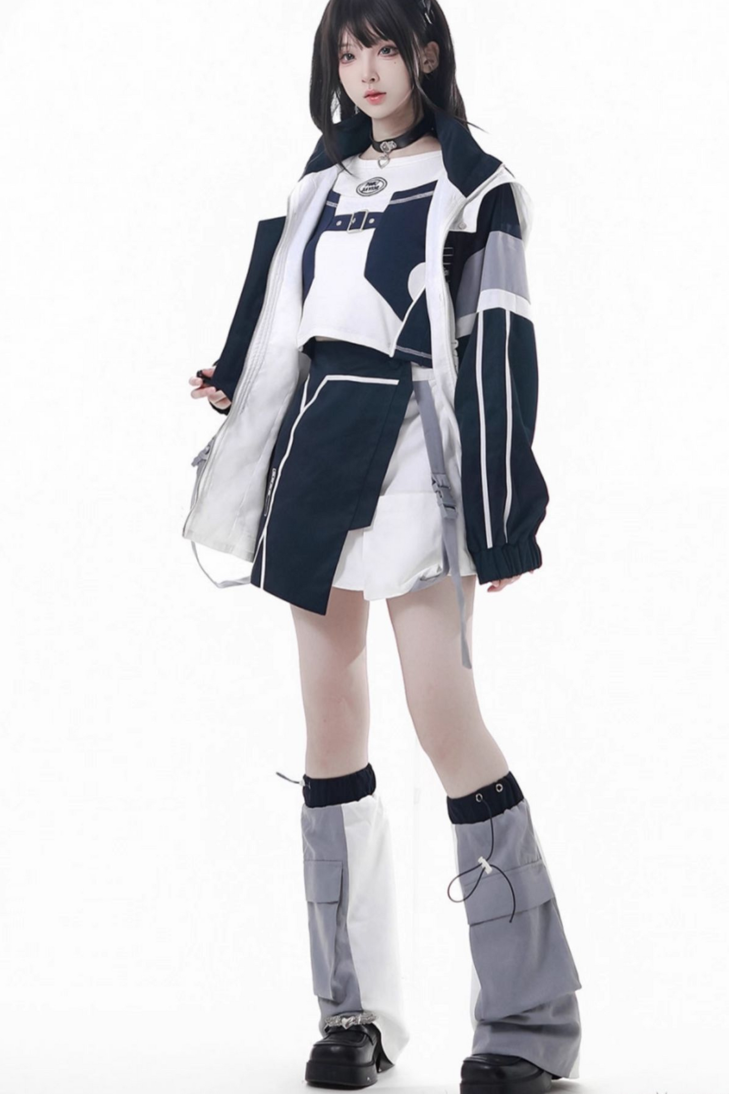 Subculture Cargo Short Coat + Jumper Skirt + Skirt + Leg Warmers