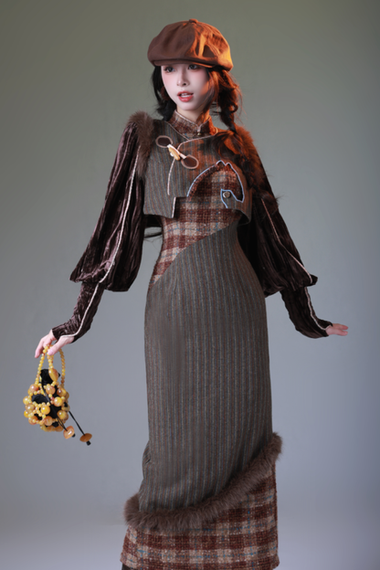 Plaid Retro Girly Long Dress
