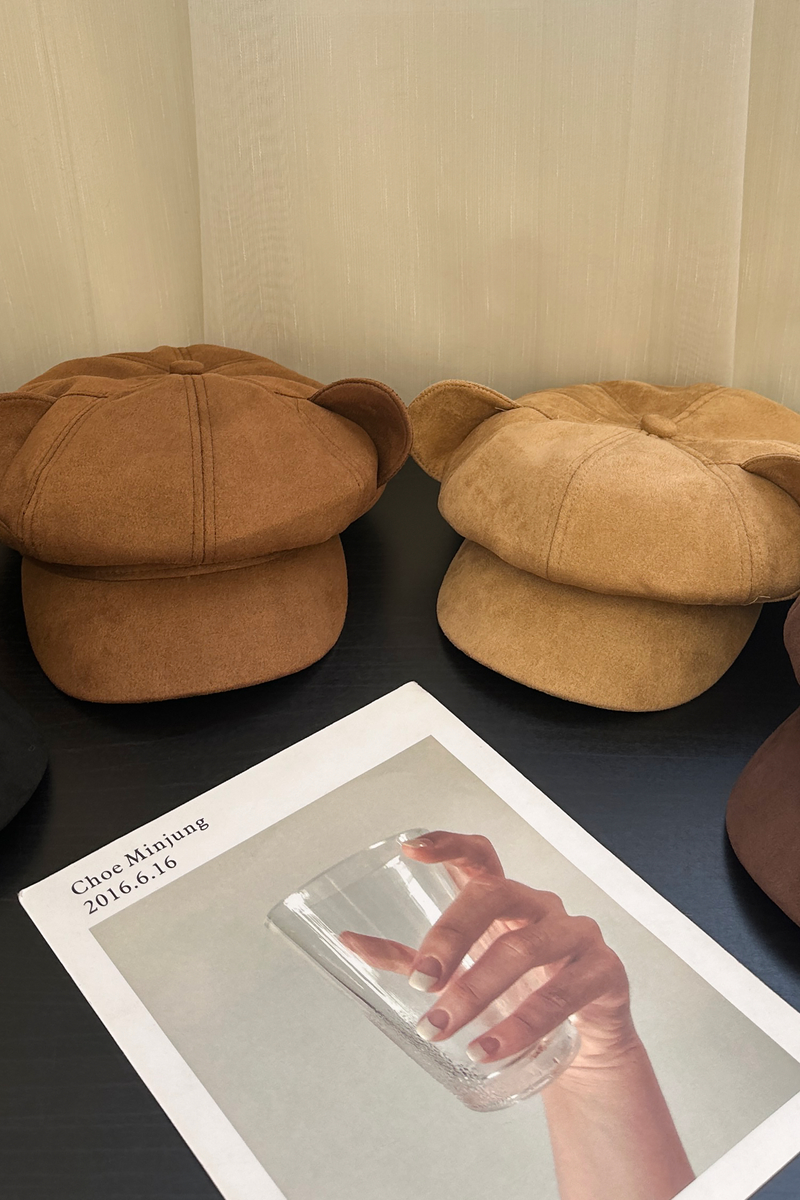 Bear Ear Suede Beret