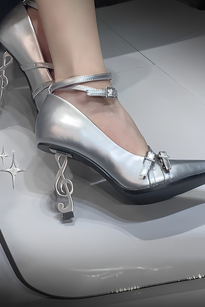 Gothic Music Note High Heels