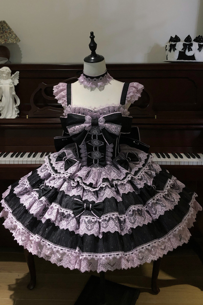 [pre-order] Princess Ballet Tiered Lolita Dress + Headband + Necklace + Sleeves + Tail