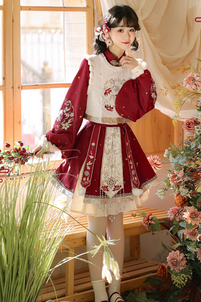 Chinese Lolita Red Dress Set