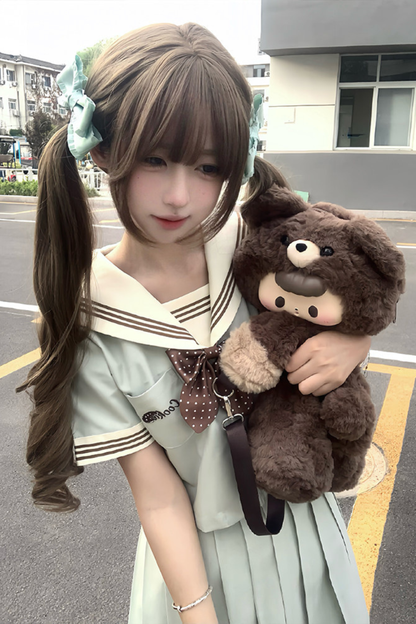 Cookie Wave Sailor Top + Skirt + Ribbon