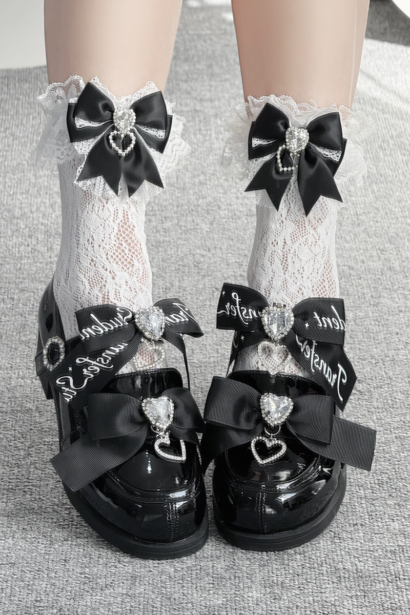 Ribbon Lace-up Mary Jane Shoes