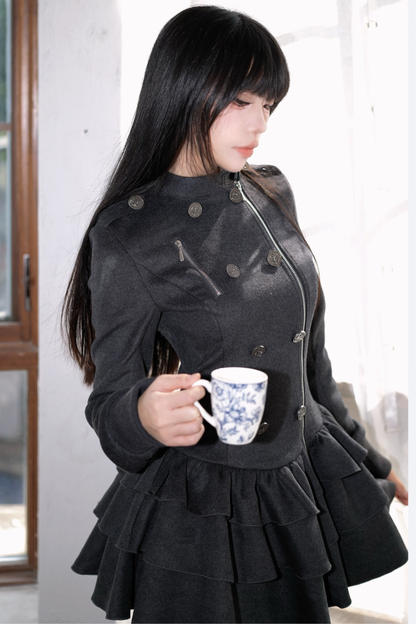 Gothic Ruffle Tiered Dress