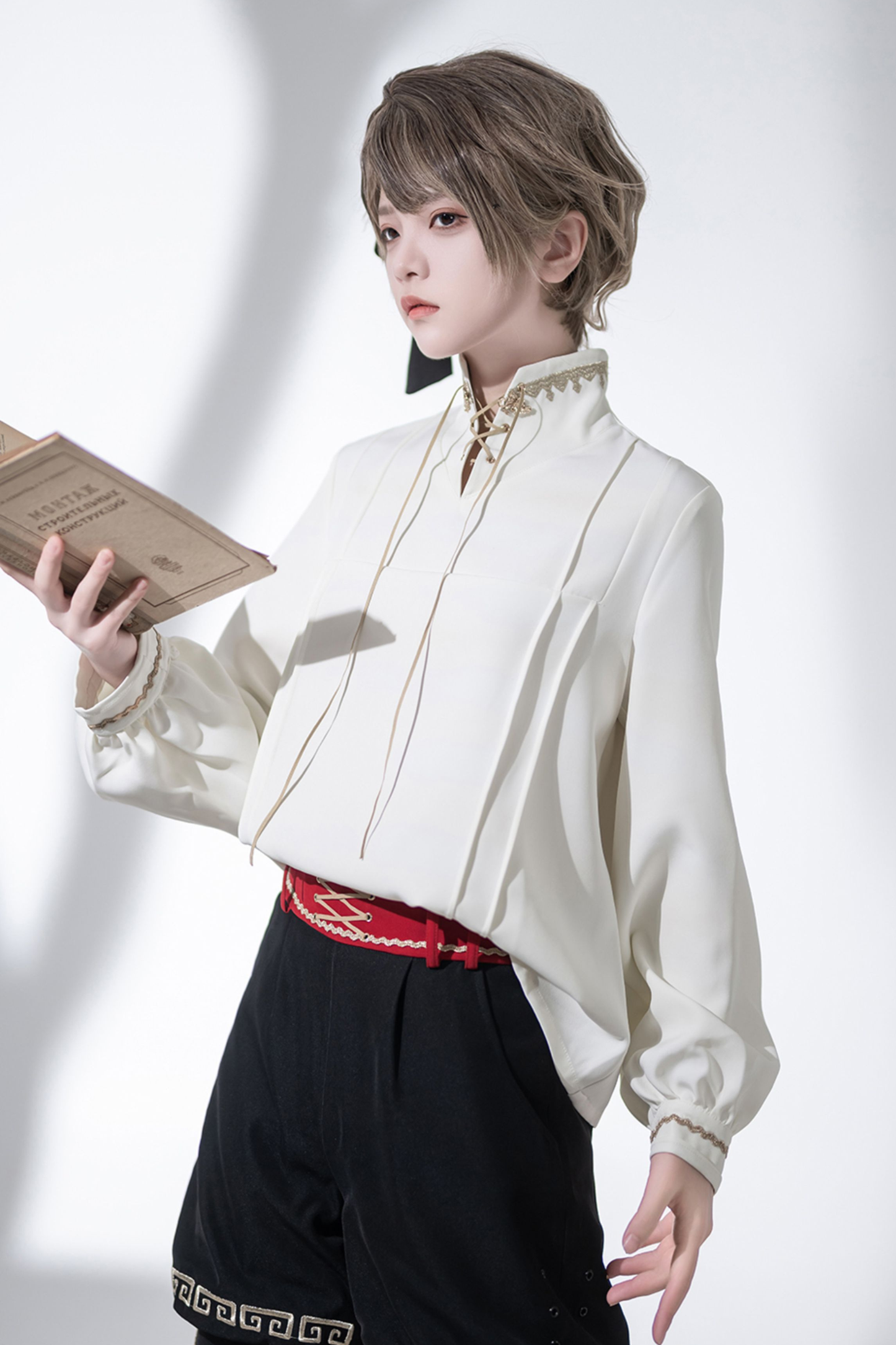 Retro Stand Collar Shirt + Shorts + Jacket