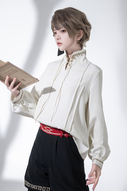 Retro Stand Collar Shirt + Shorts + Jacket