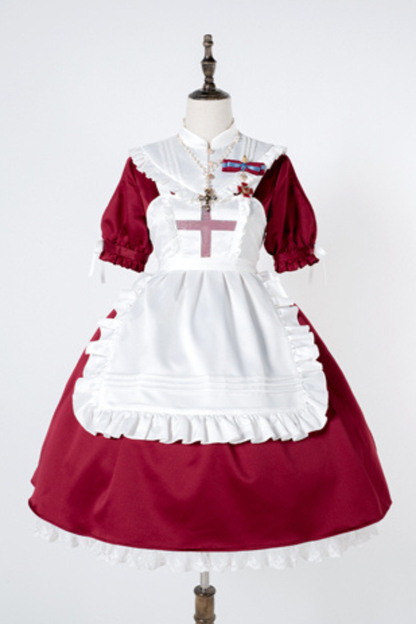 Lantern Angel Maid Lolita Dress + Apron + Detachable Collar