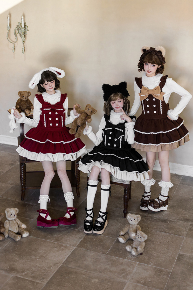 Doll Lolita Dress + Top + Animal Leg Loops + Animal Headband