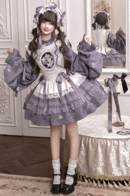Chinese-style Ruffle Dress + Vest + Headband