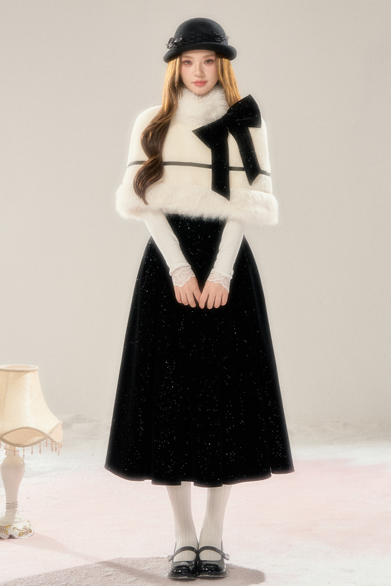 French High-end Cloak + Flared Skirt