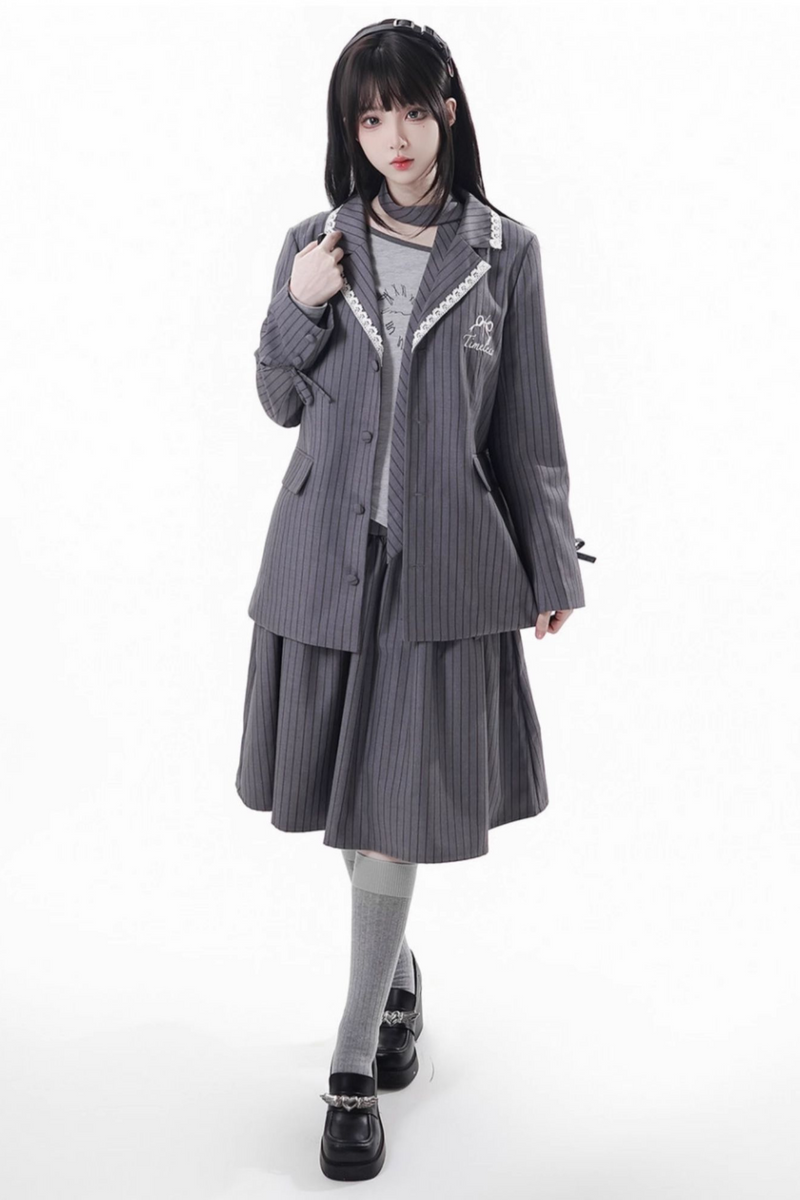 Mode Academie Jacket + Asymmetrical Top + Camisole + Skirt + Scarf
