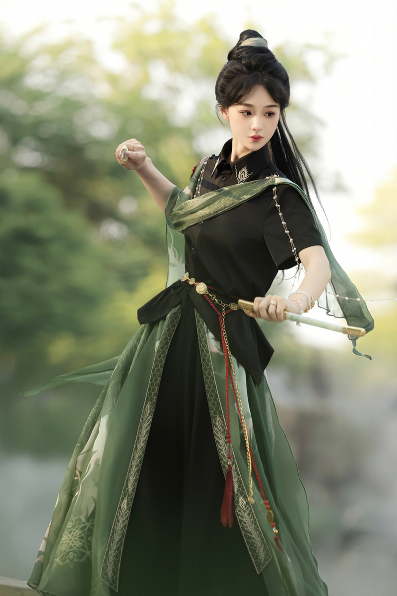 Neverless Island Chinese-style Top + Balloon Pants
