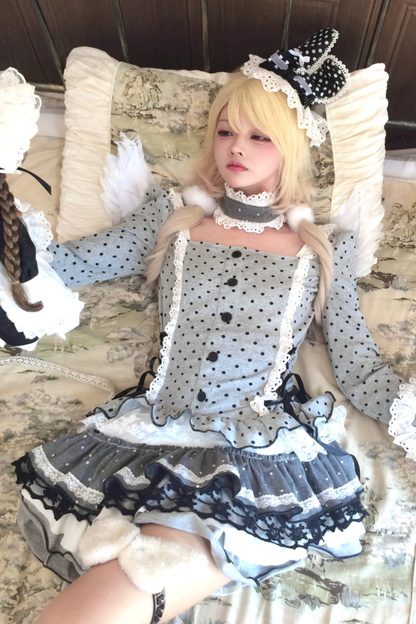Dot Court Tiered Dress
