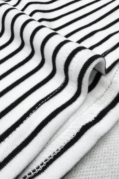 Striped High Neck Slim Top