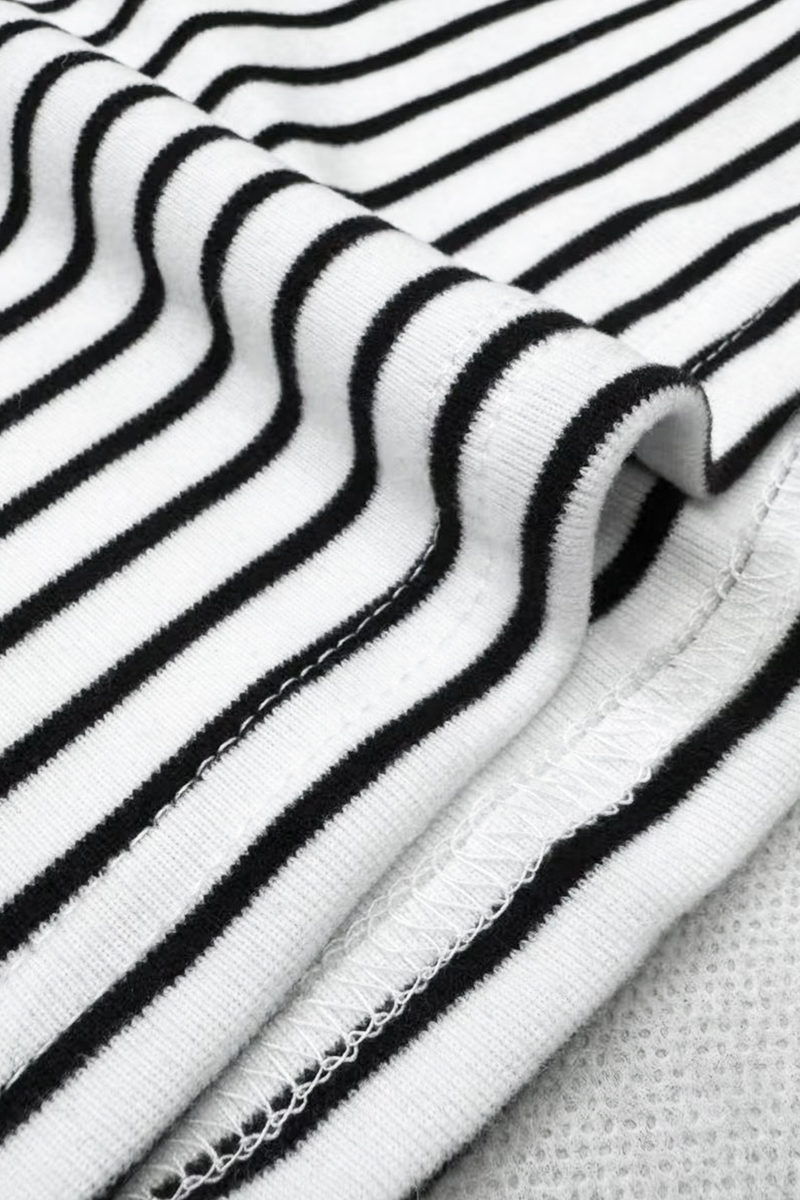 Striped High Neck Slim Top