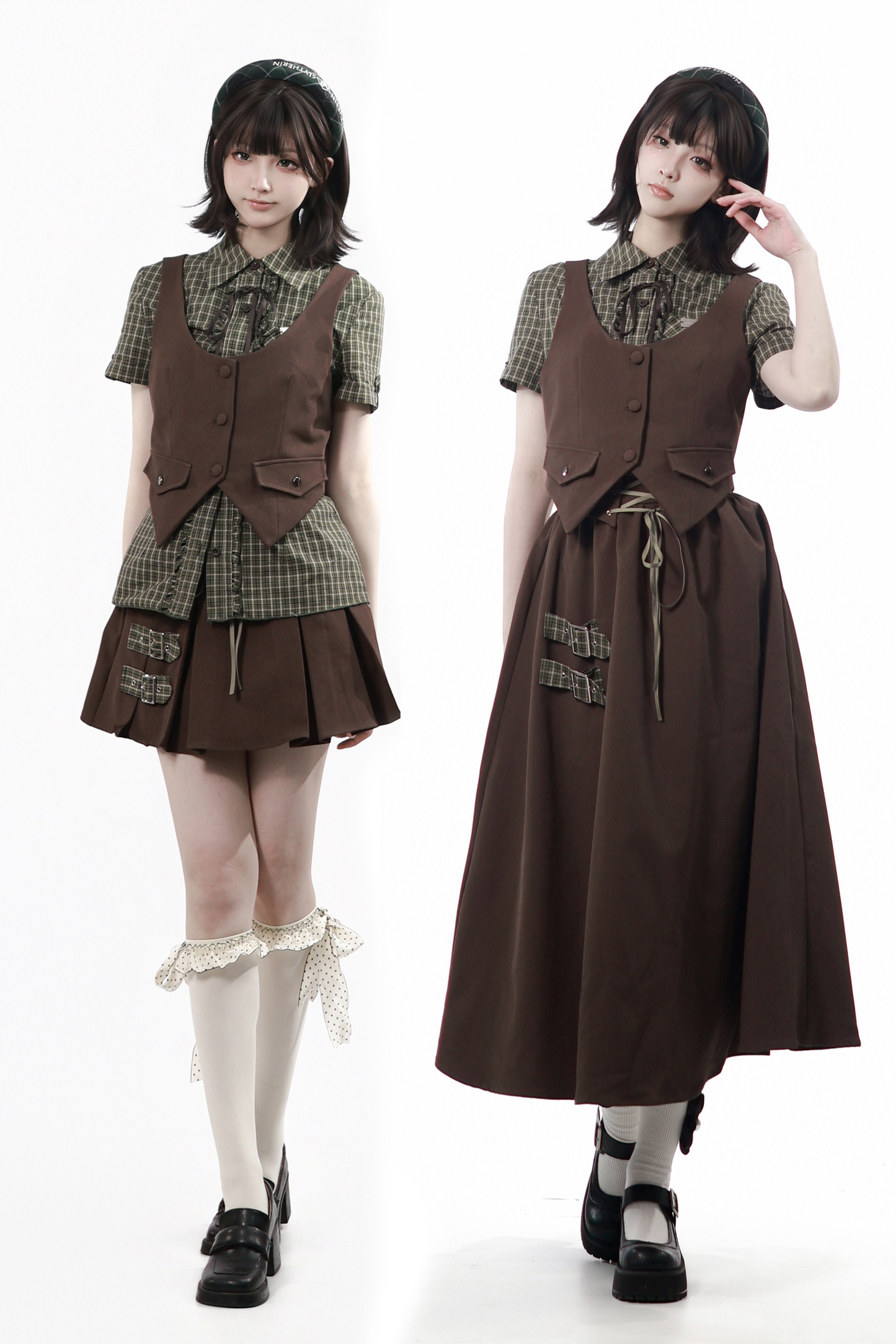 Army Girl Shirt + Vest + Skirt