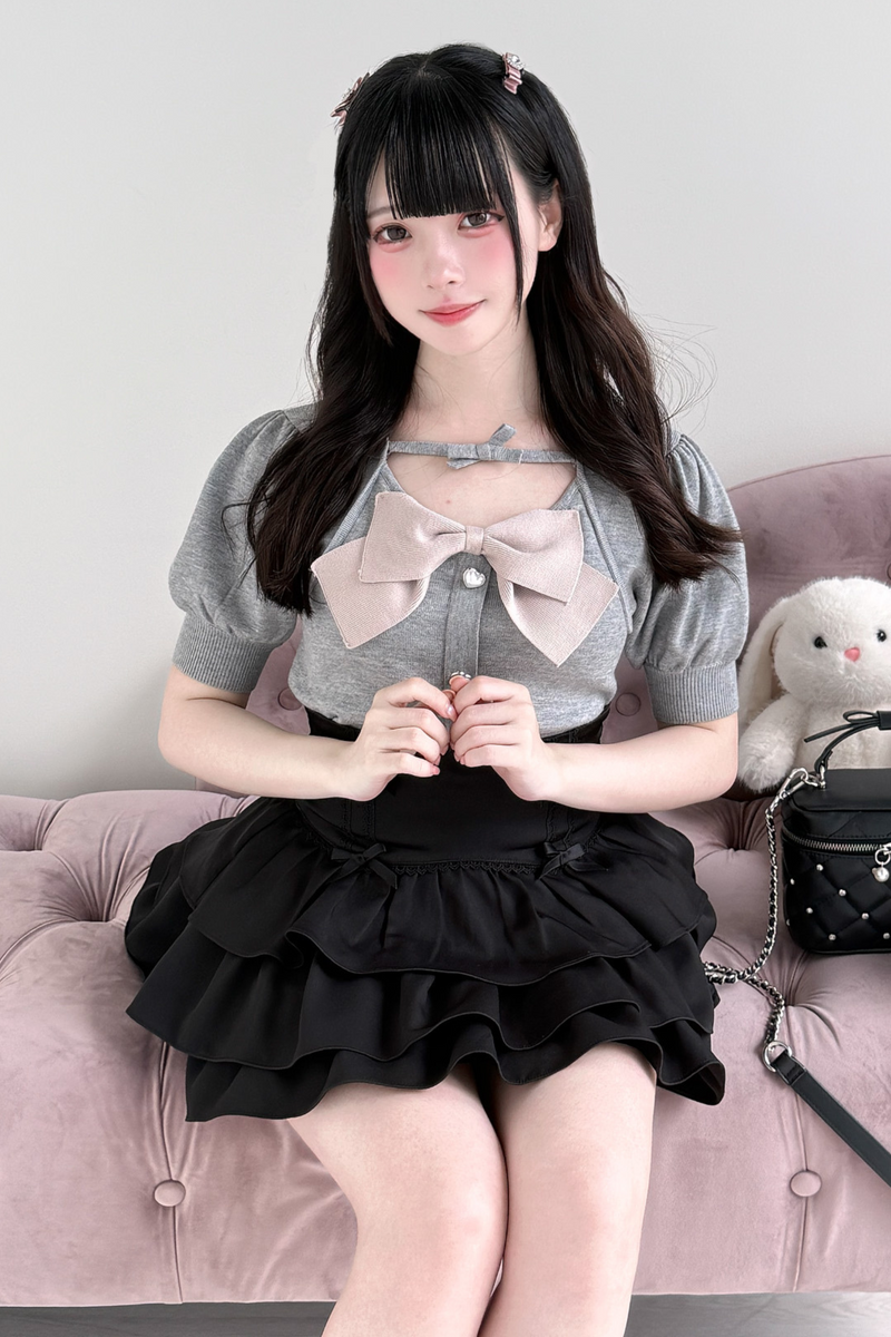 Big Ribbon Knit Top + Skirt