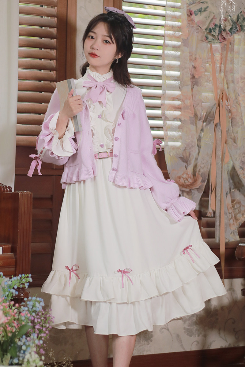 French Retro Girly Dress + Ribbon