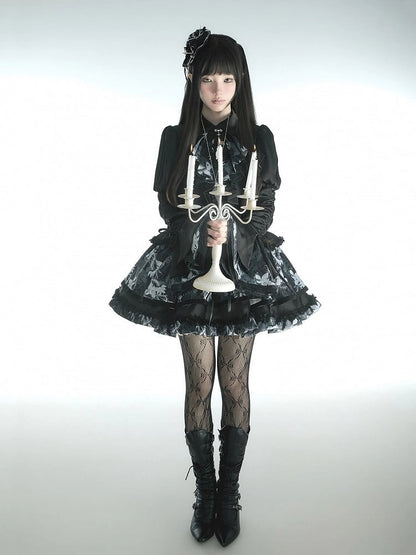 [pre-order Deadline: May 13] Bone Iris Gothic Black Ruffle Shirt + Corset Skirt + Accessories