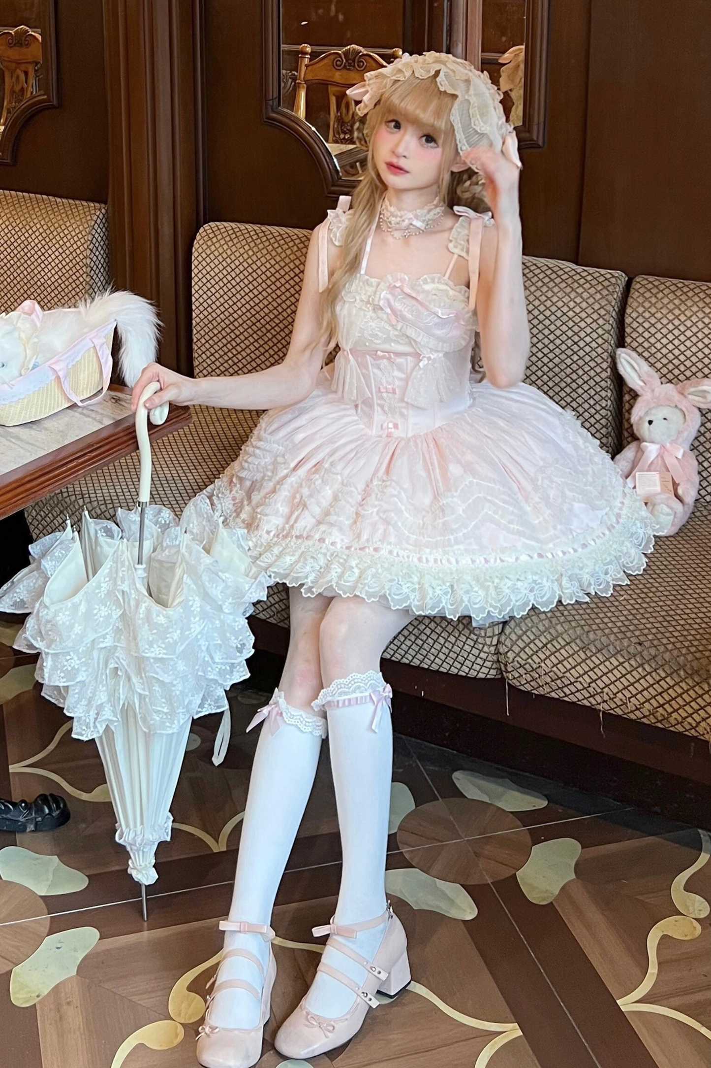 Sweet Jenny Lolita Jumper Skirt + Necklace + Hat + Headband