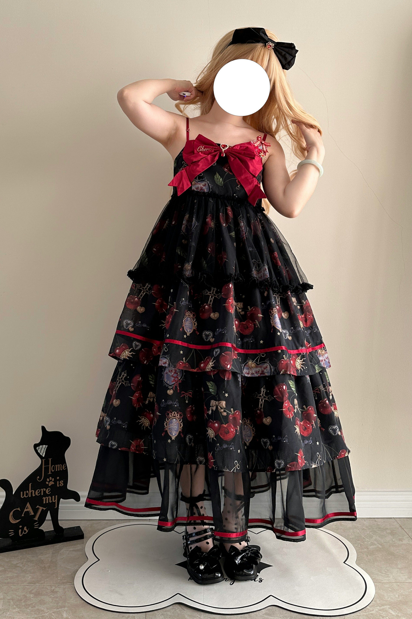 Retro Antique Cherry Sweet Lolita Dress + Jumper Skirt