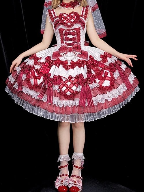 [pre-order Deadline: April 3] Pure Sweet Rose Fantasy Tiered Lolita Dress