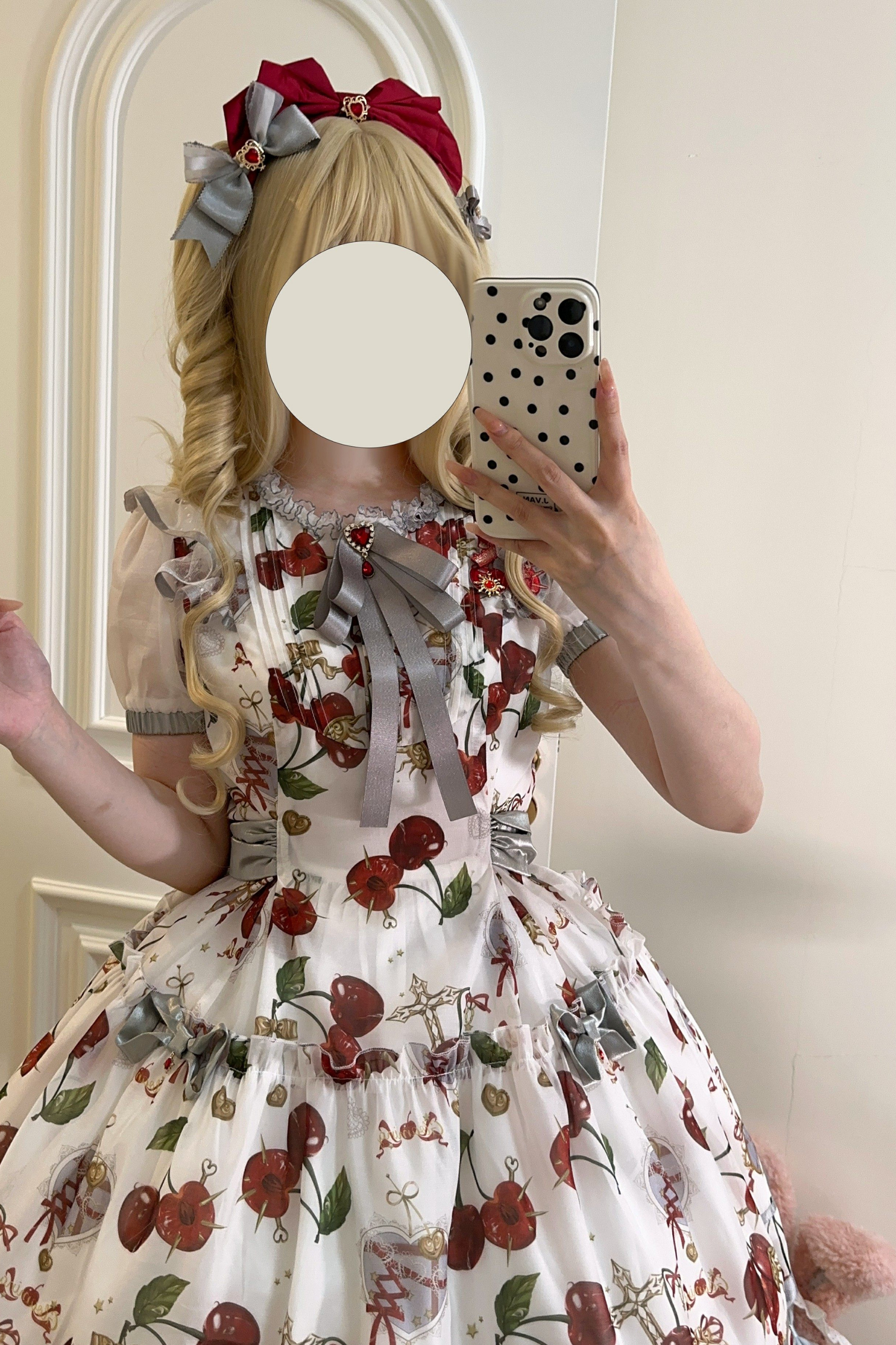 Retro Antique Cherry Sweet Lolita Dress + Jumper Skirt