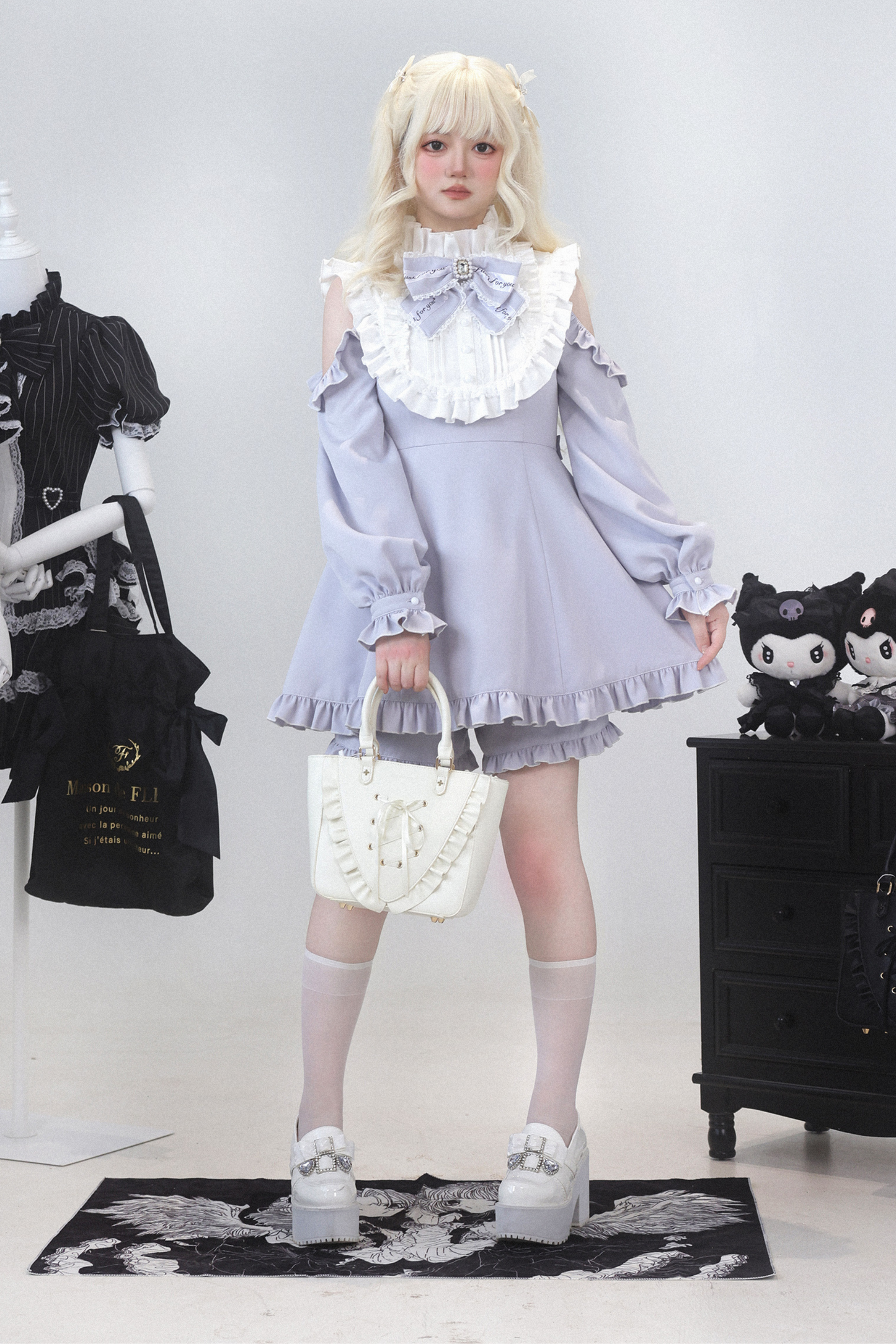 Rose Princess Off-the-shoulder Ruffle Ribbon Top