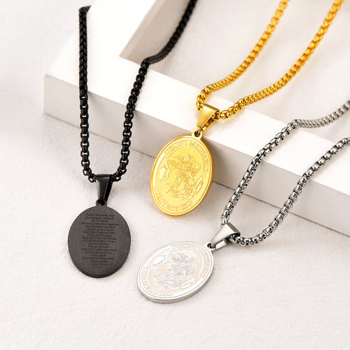 Archangel St. Michael Pendant Necklace Medal for