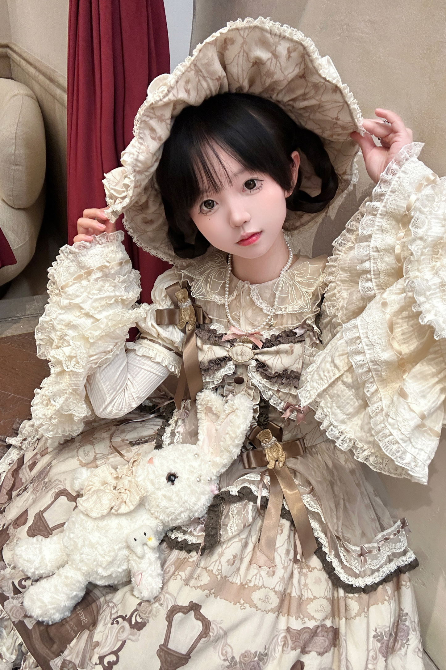 Briana Bear Print Dream Doll Lolita Dress + Jsk + Skirt + Shirt + Petticoat