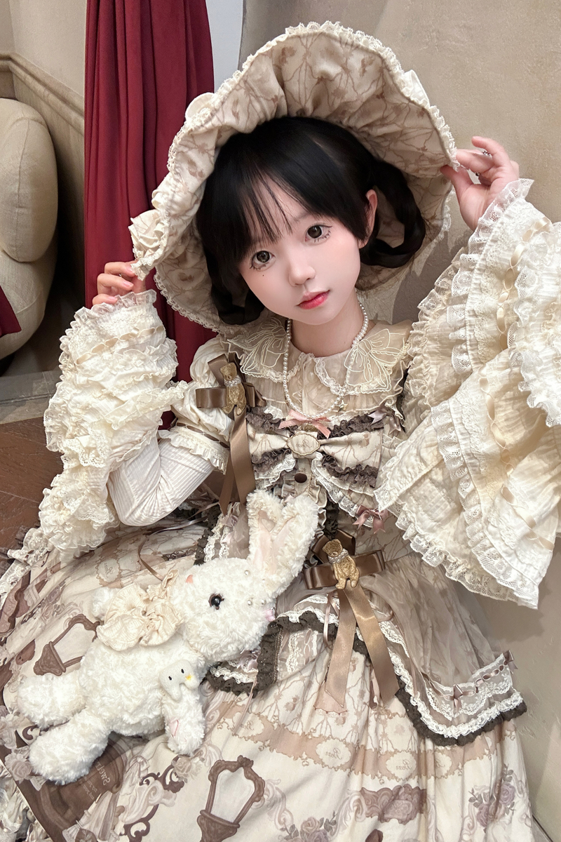 Briana Bear Print Dream Doll Lolita Dress + Jsk + Skirt + Shirt + Petticoat