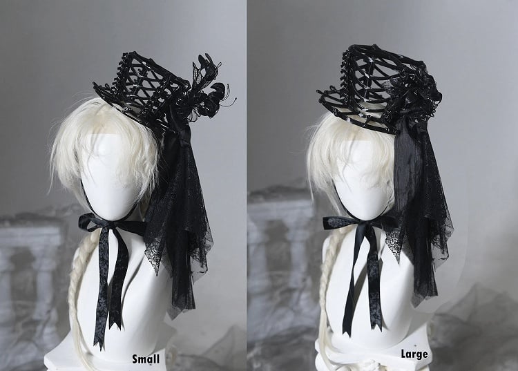 [pre-order Deadline: June 8] Phantom Knight Series Flower Veil Skeleton Hat + Mini Hat