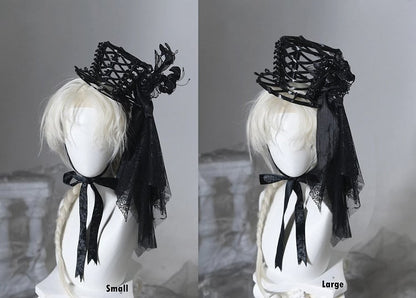 [pre-order Deadline: June 8] Phantom Knight Series Flower Veil Skeleton Hat + Mini Hat