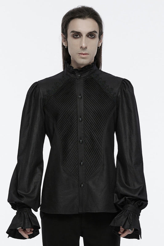 Black Long Puff Sleeves Lace Gothic Blouse