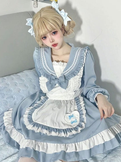 Sweet College Style Sailor Maid Lolita Dress