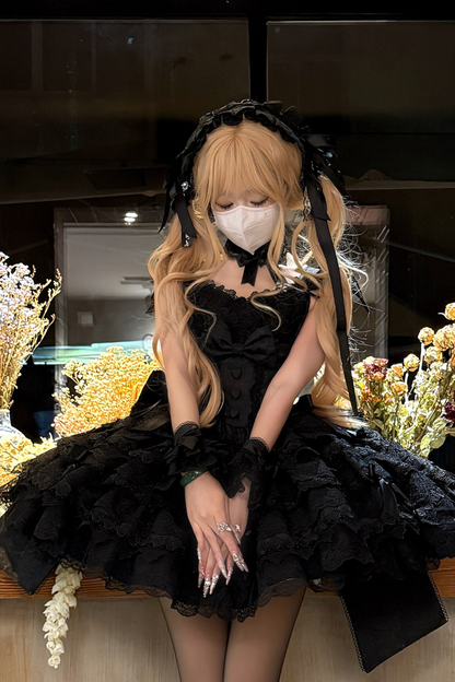 [pre-order] Princess Ballet Tiered Lolita Dress + Headband + Necklace + Sleeves + Tail