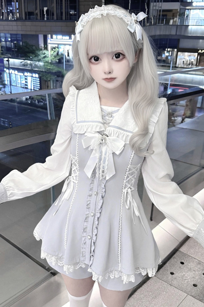 Aqua Dark Ribbon Dress + Pants