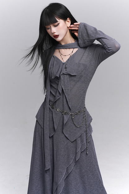 Dark Top + Long Skirt