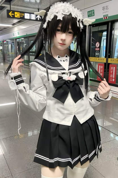 Sweet Sailor Top + Skirt + Tie