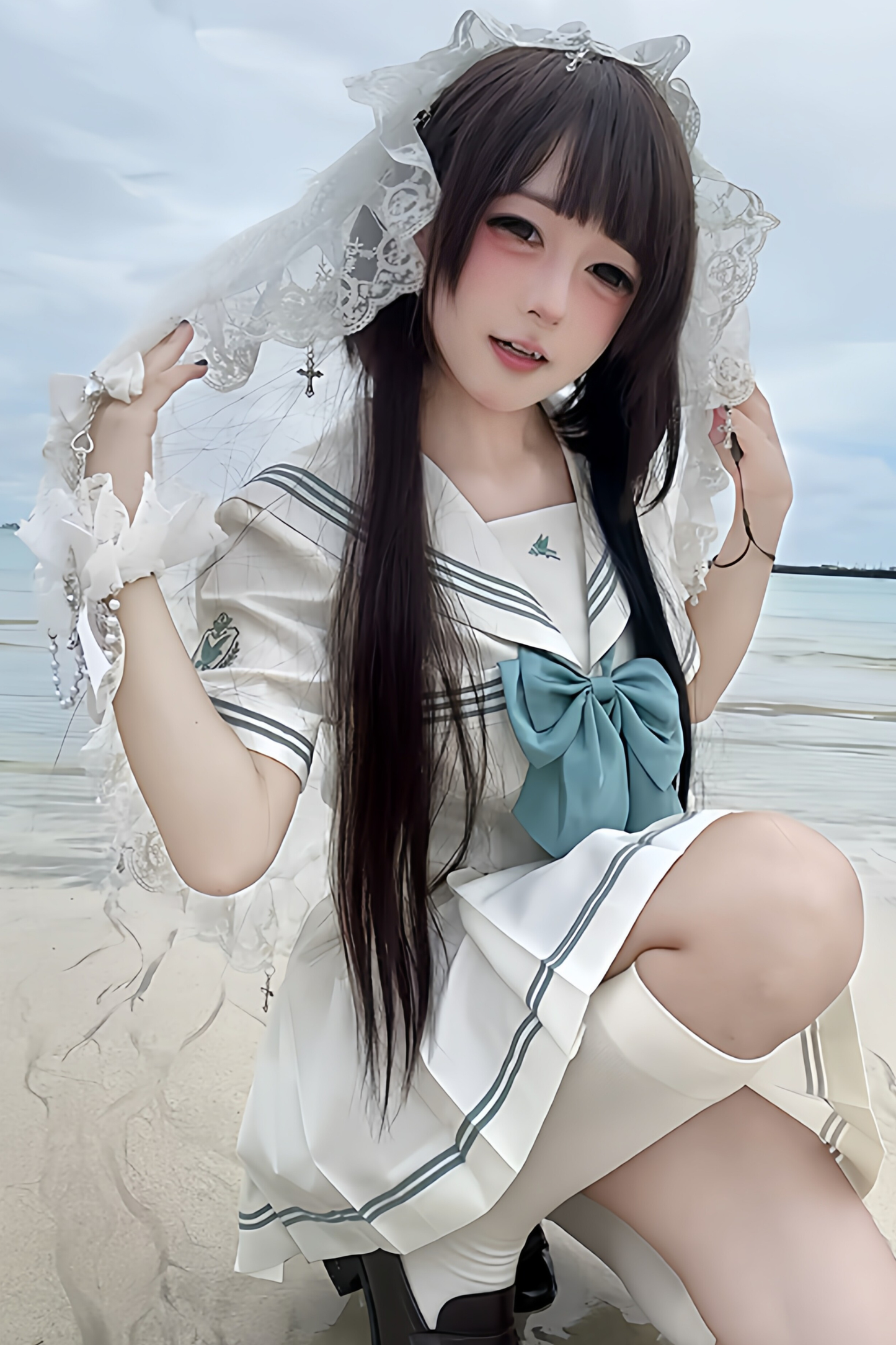 Pure Girl Sailor Top + Skirt + Ribbon