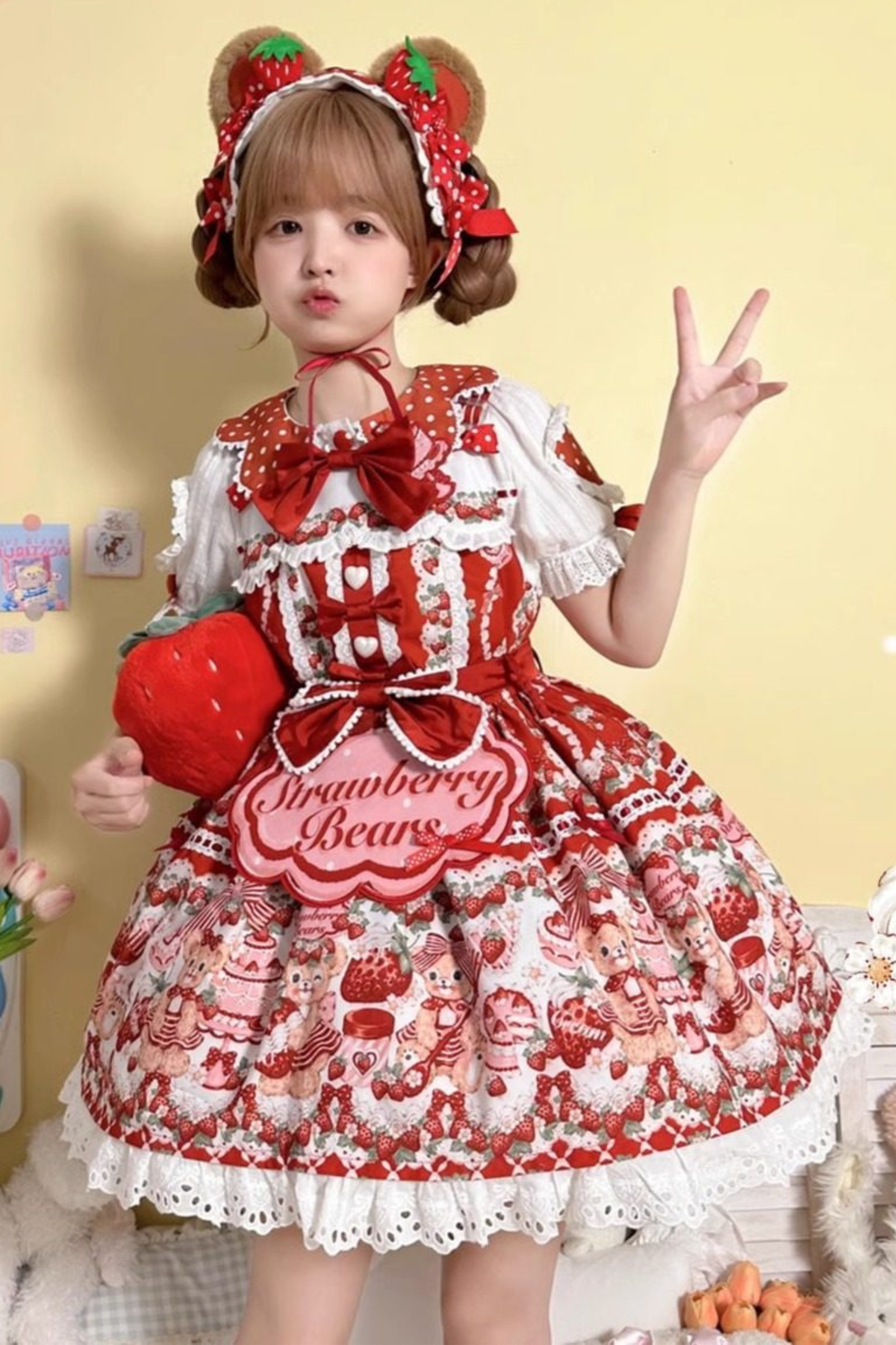 Bear Strawberry Field Lolita Jsk + Shirt