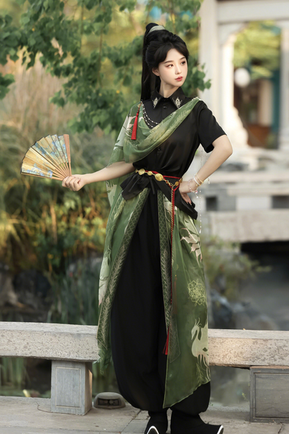 Neverless Island Chinese-style Top + Balloon Pants