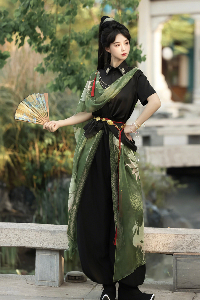 Neverless Island Chinese-style Top + Balloon Pants