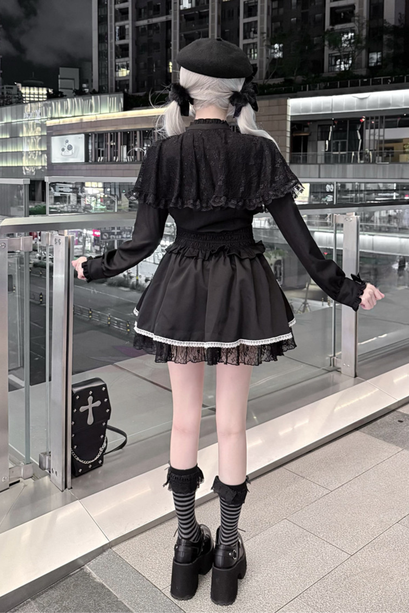 Cape Style Shirt + Cross Skirt + Hat