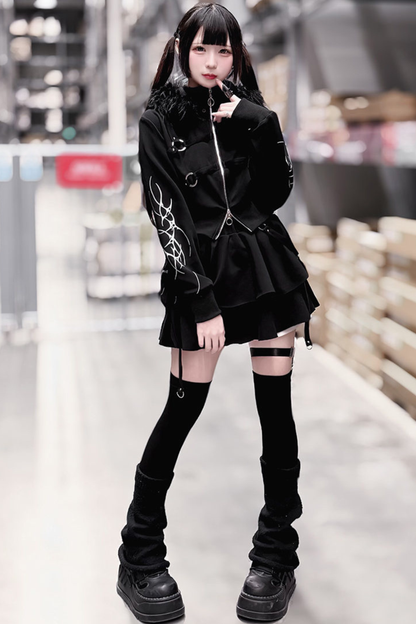 Gothic Print Jacket + Skirt