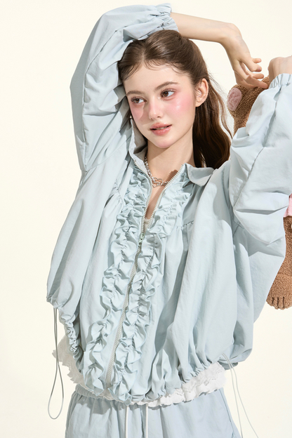 Ruffle Lake Blue Sporty Jacket + Pants