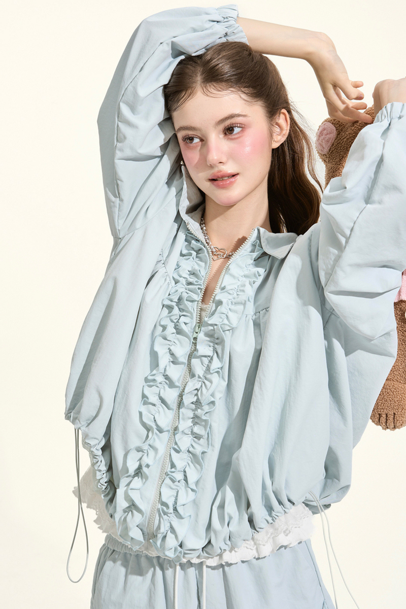 Ruffle Lake Blue Sporty Jacket + Pants