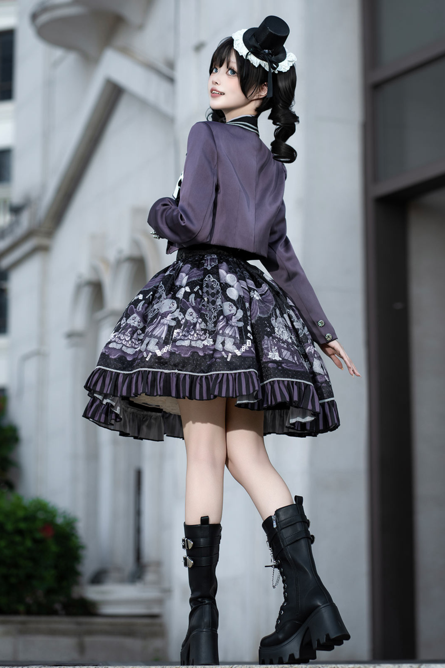 Night Alice Magic Theater Lolita Skirt + Shirt + Short Jacket