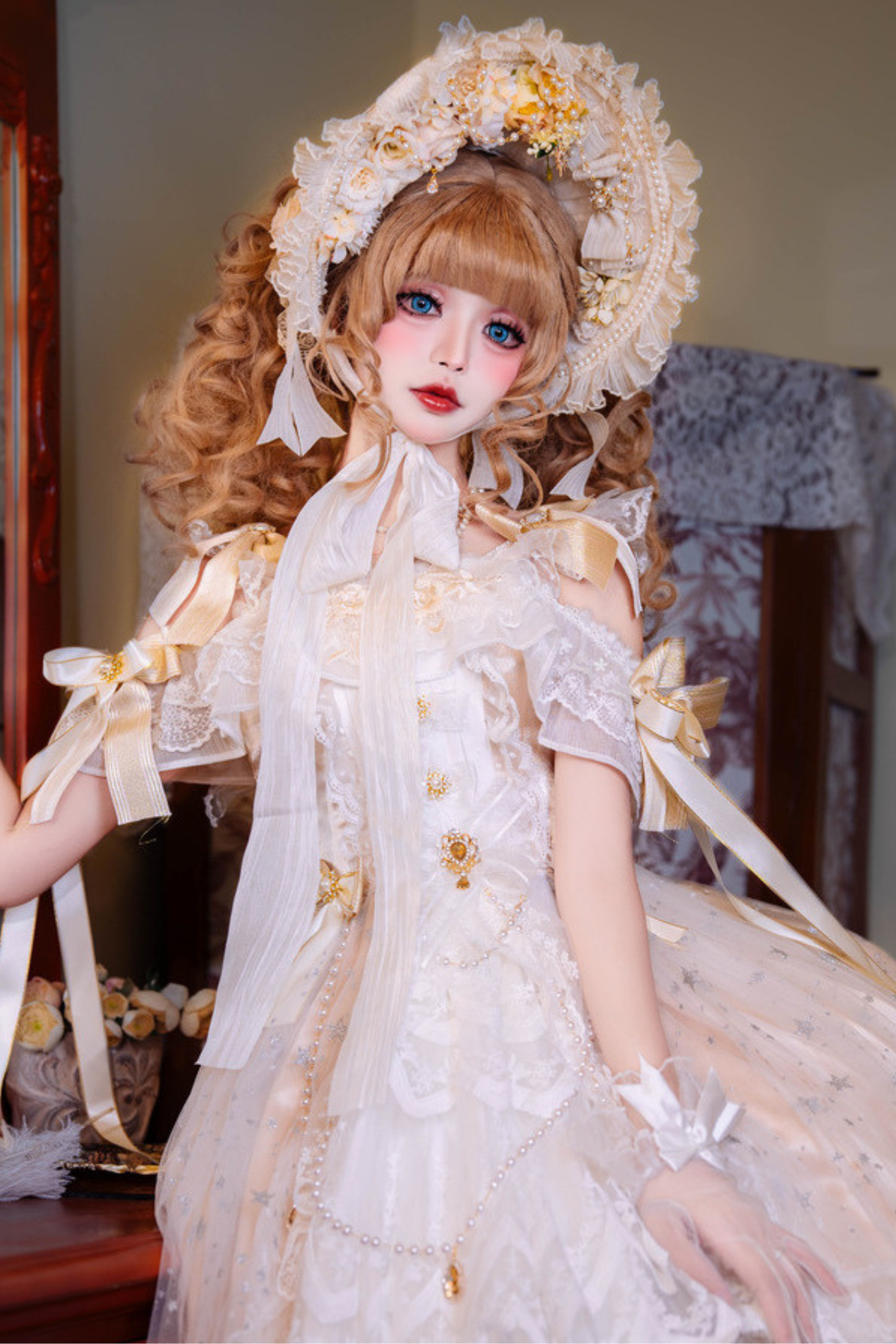 Sweet Lolita Flower Hat + Necklace